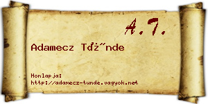 Adamecz Tünde névjegykártya
